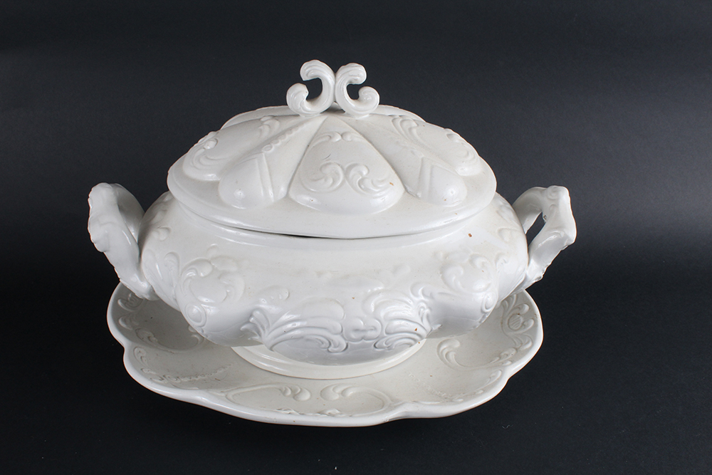 Pair of Italian White Ceramic Soup Tureens