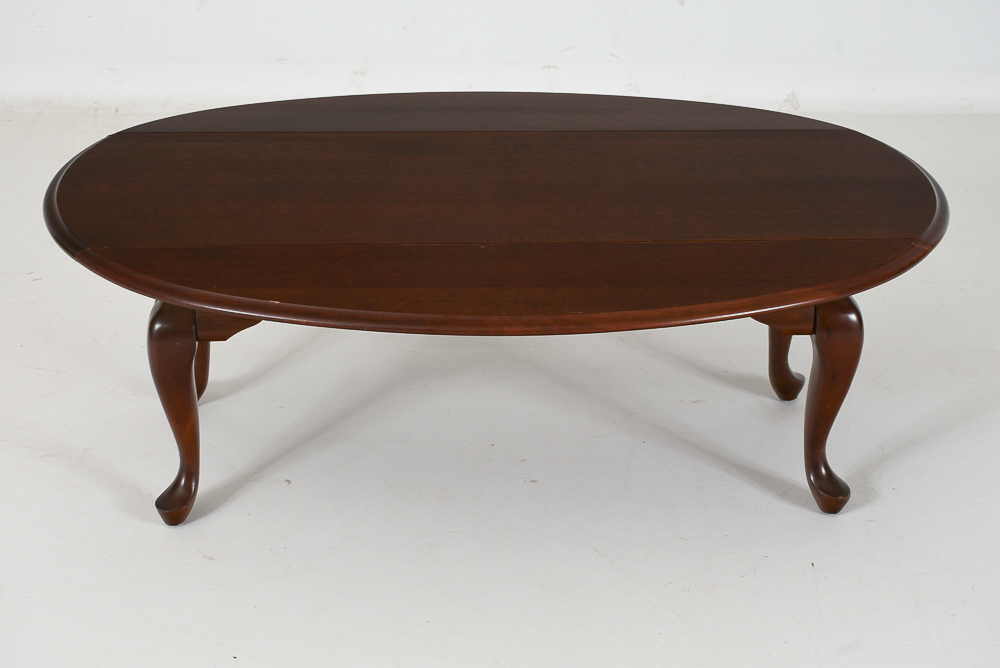 Cherry Queen Anne Style Drop-Leaf Coffee Table