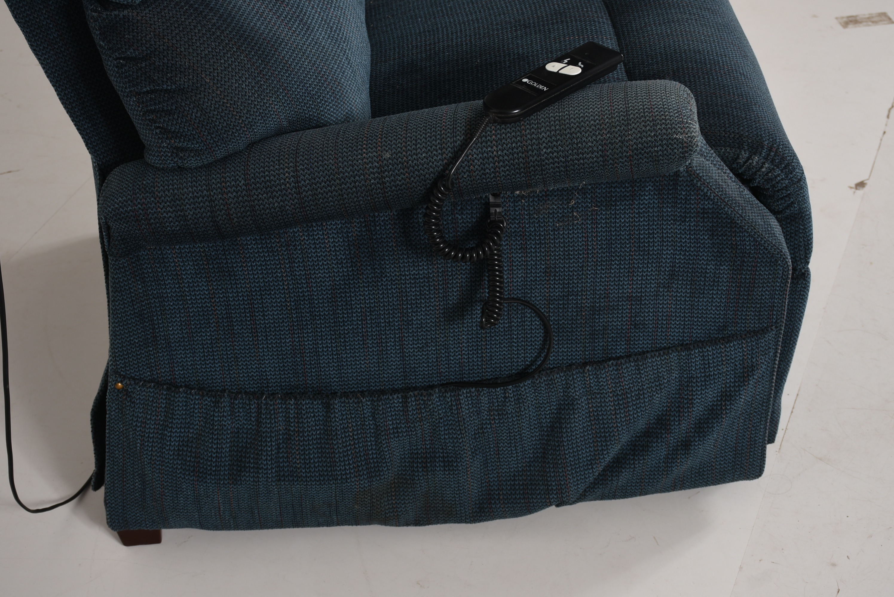 Blue Upholstered Electric Lift Chair