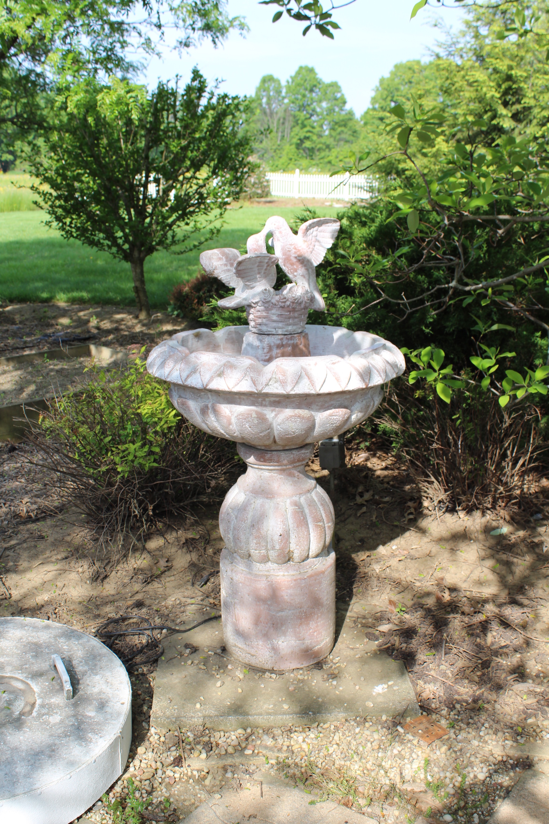 Henri Studio, Inc. Cast Concrete Bird Bath Fountain