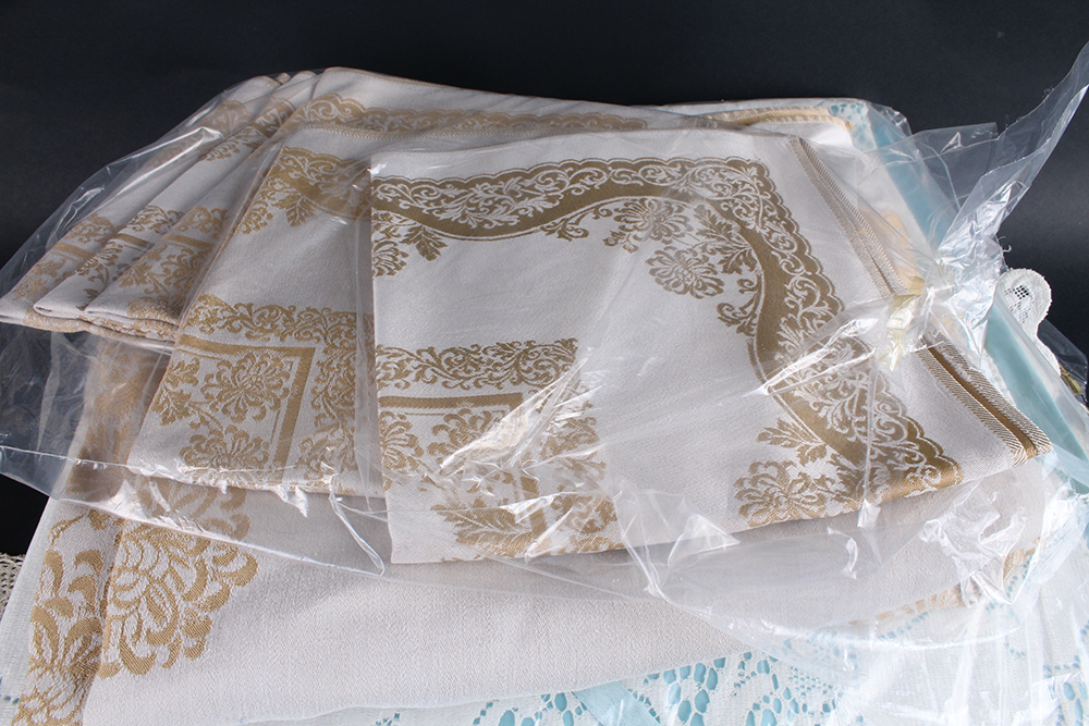 Vintage Kitchen Linens Featuring Formal Tablecloths