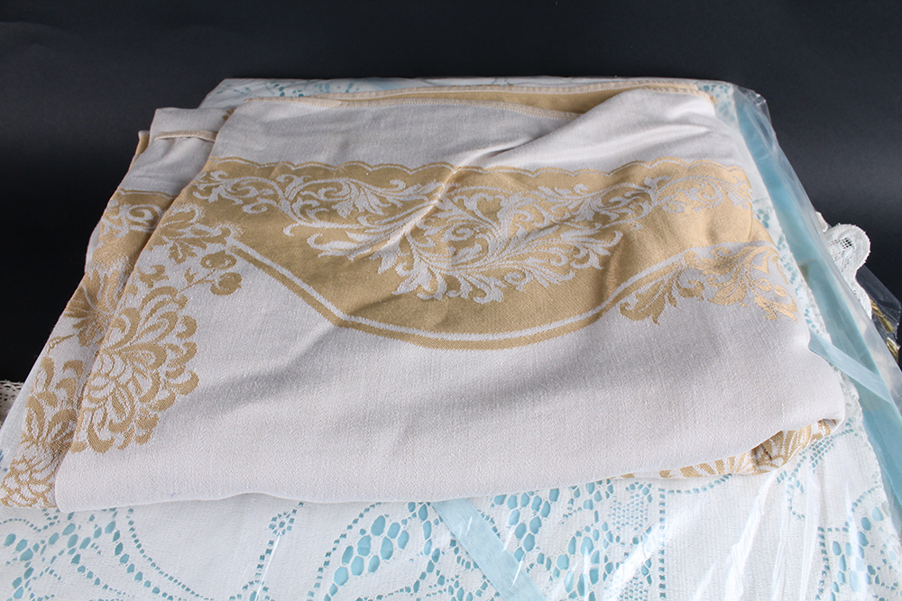 Vintage Kitchen Linens Featuring Formal Tablecloths