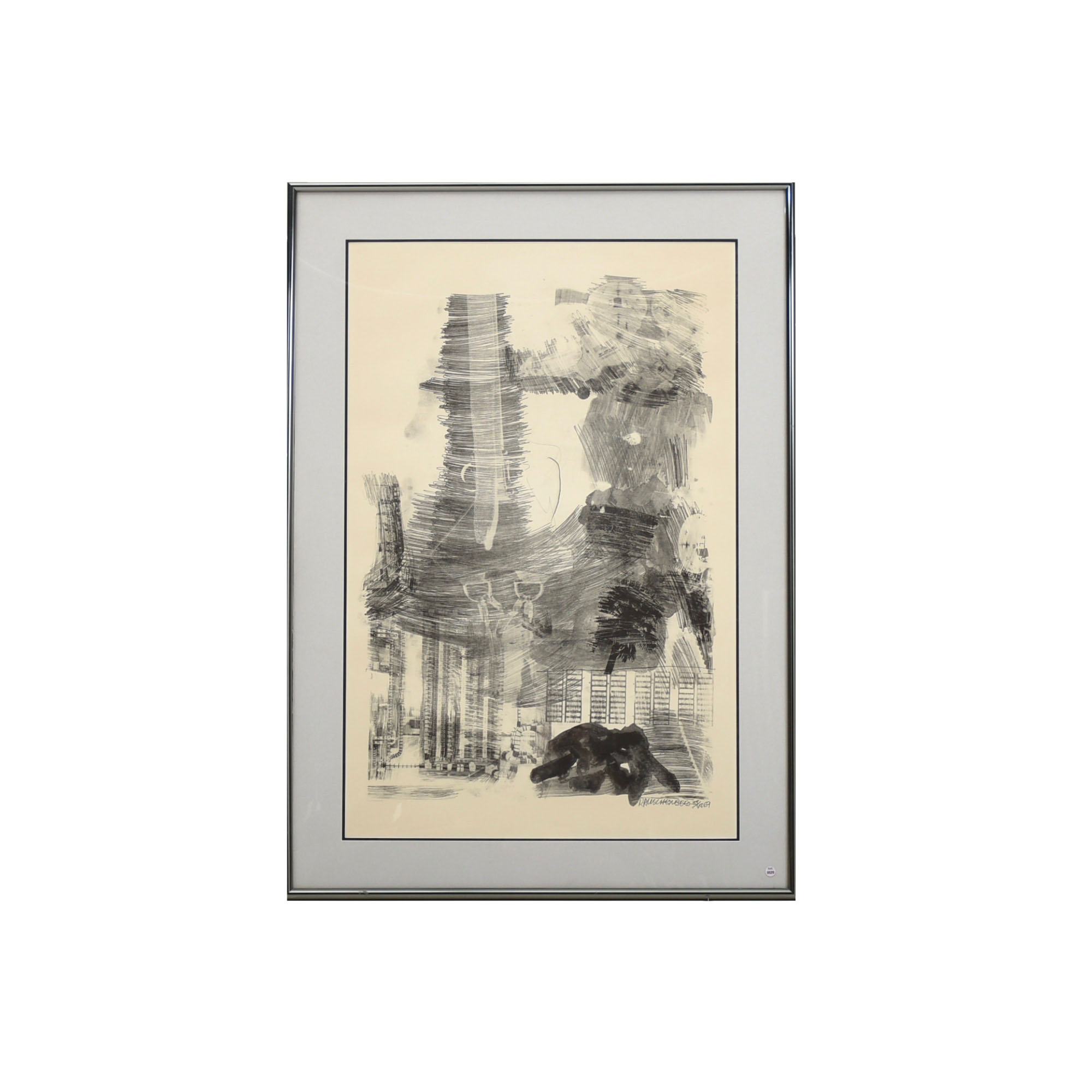 Robert Rauschenberg 1969 Signed Stone Lithograph "Earth Tie"