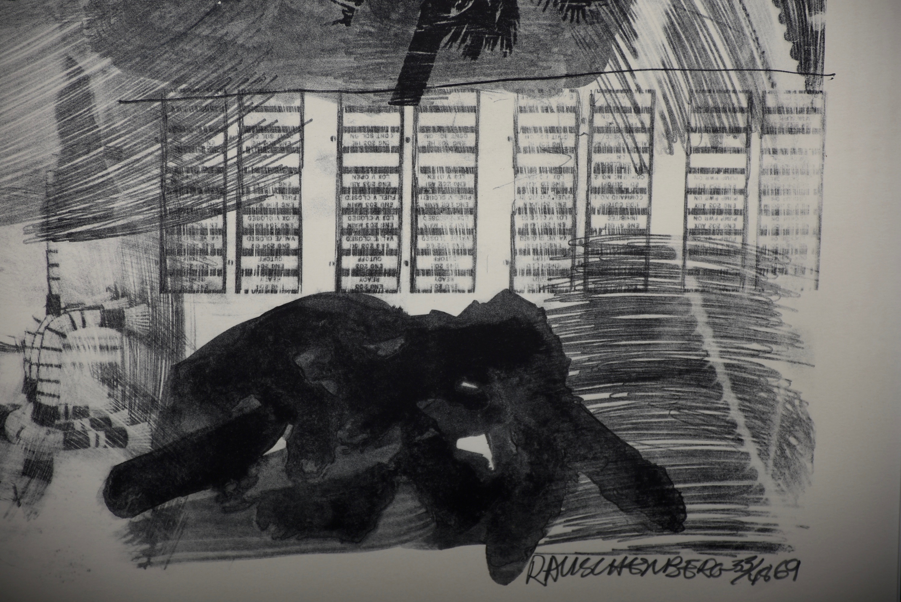 Robert Rauschenberg 1969 Signed Stone Lithograph "Earth Tie"