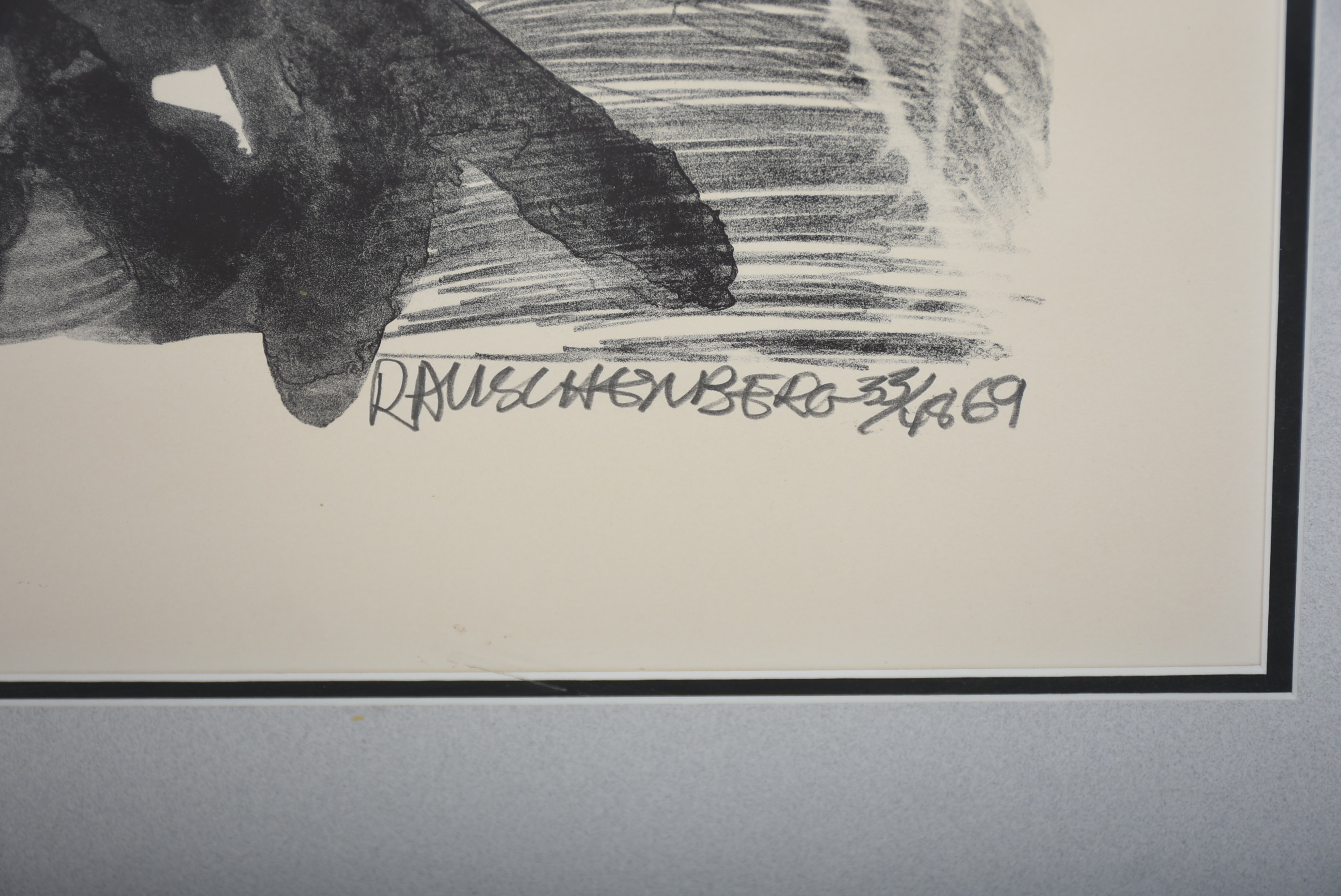 Robert Rauschenberg 1969 Signed Stone Lithograph "Earth Tie"