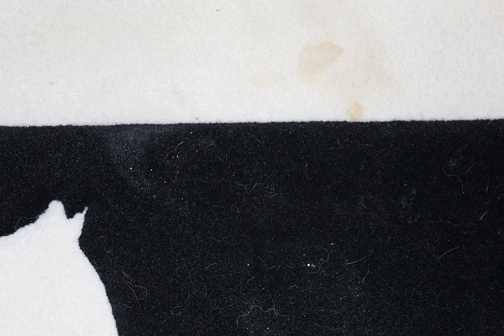 Area Rug with Black and White Horse Motif