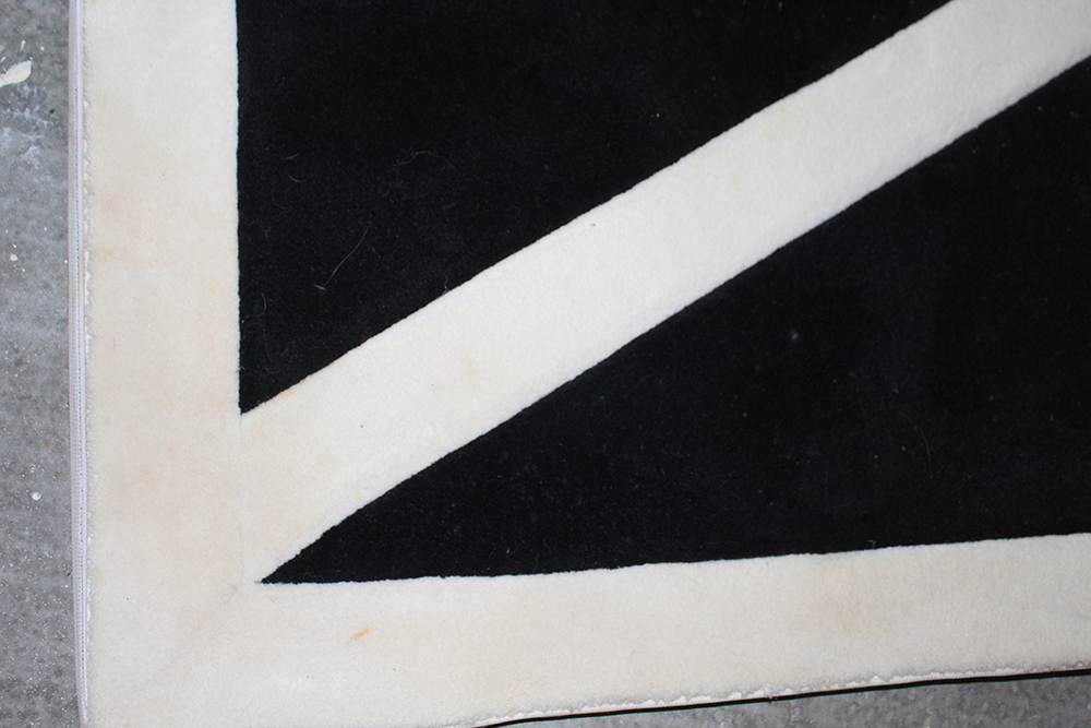 Area Rug with Black and White Horse Motif