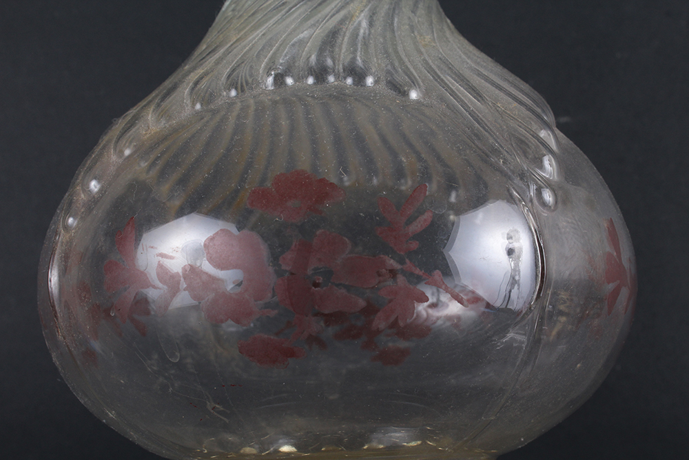 Pair of Clear Glass Converted Oil Lamps