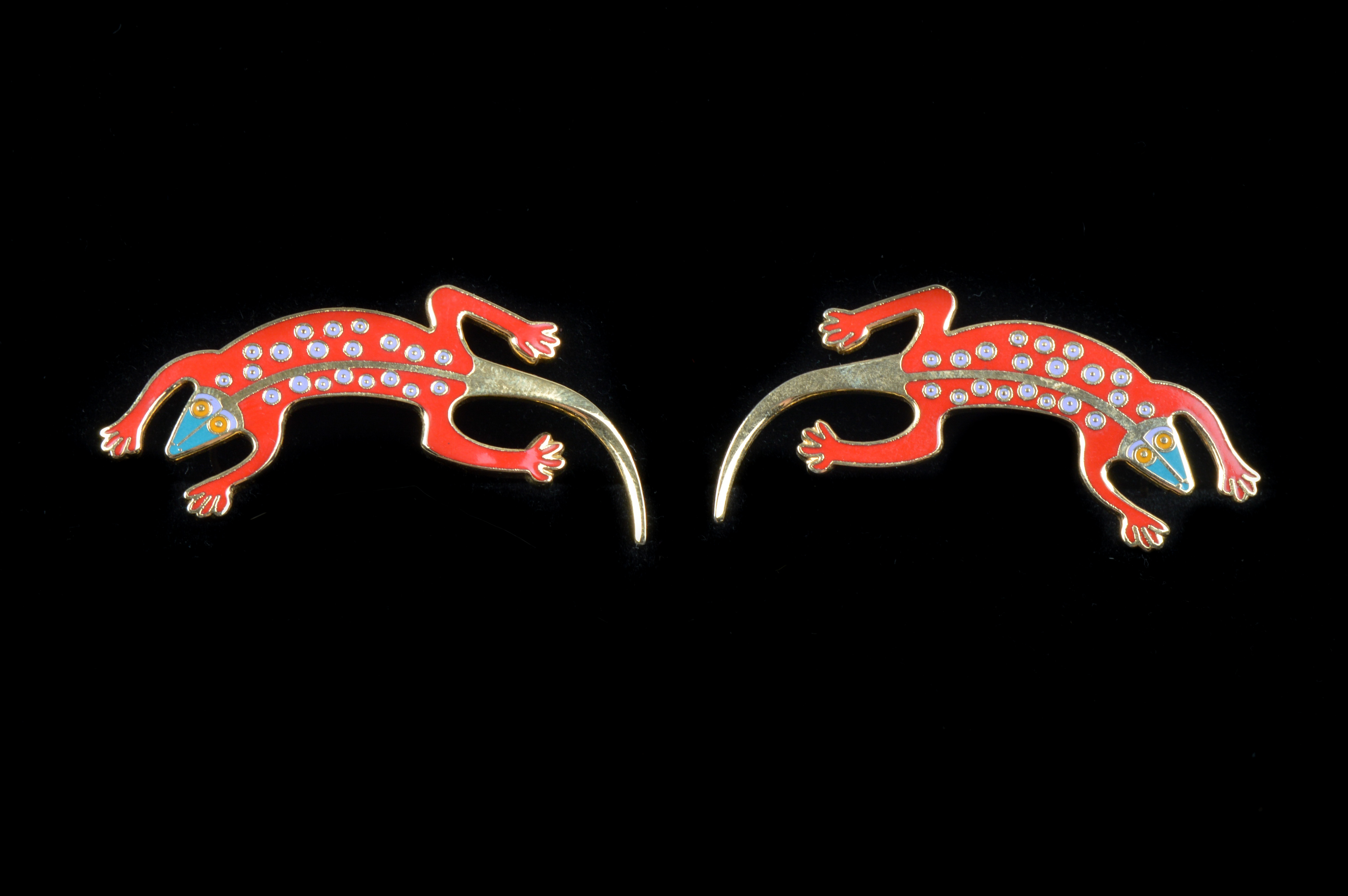 Signed Tribal Animal Earrings, Including Laurel Burch and JS Kao