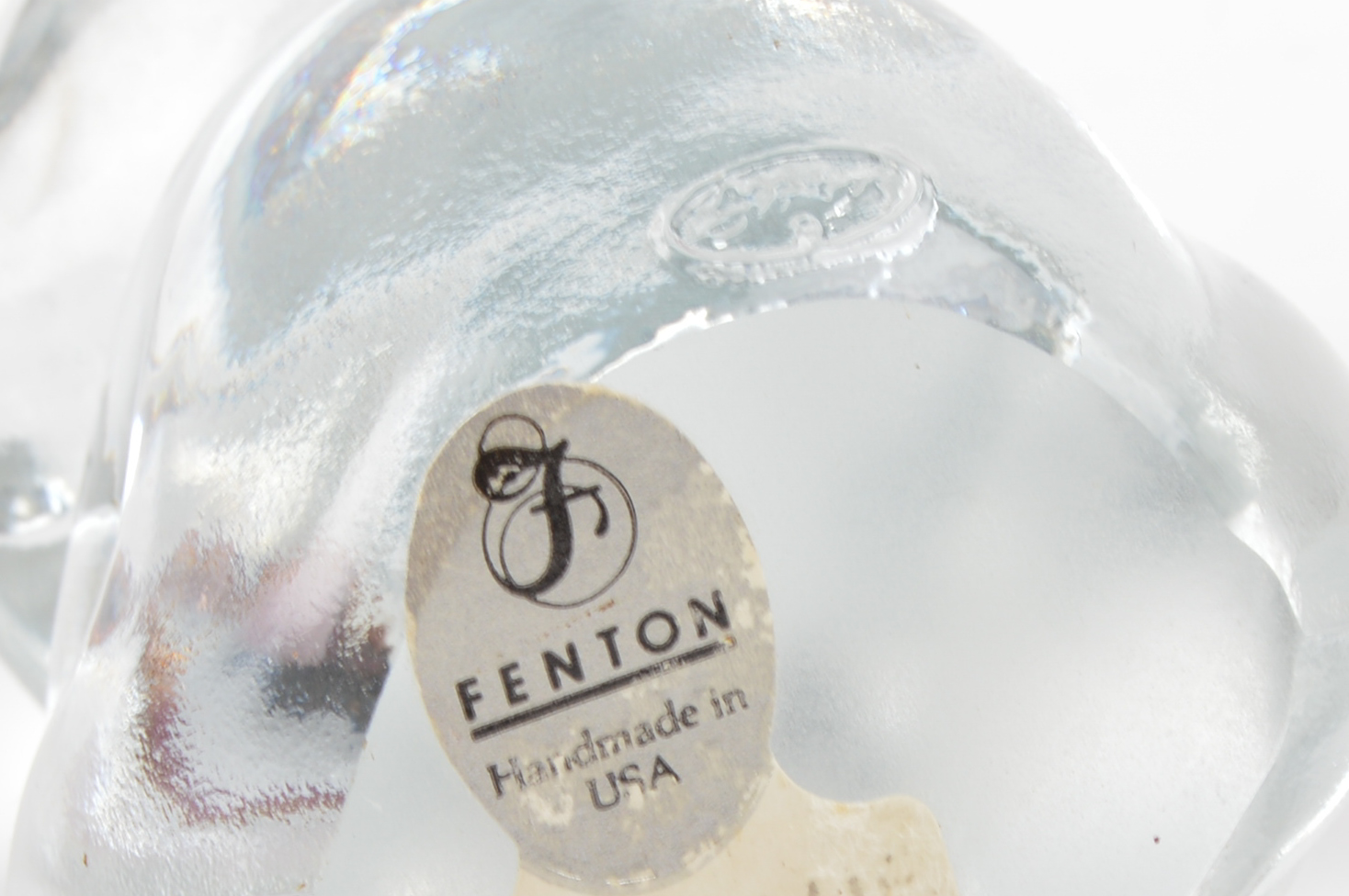 Dynasty Gallery Art Glass Peach and Fenton October Birthstone Bear