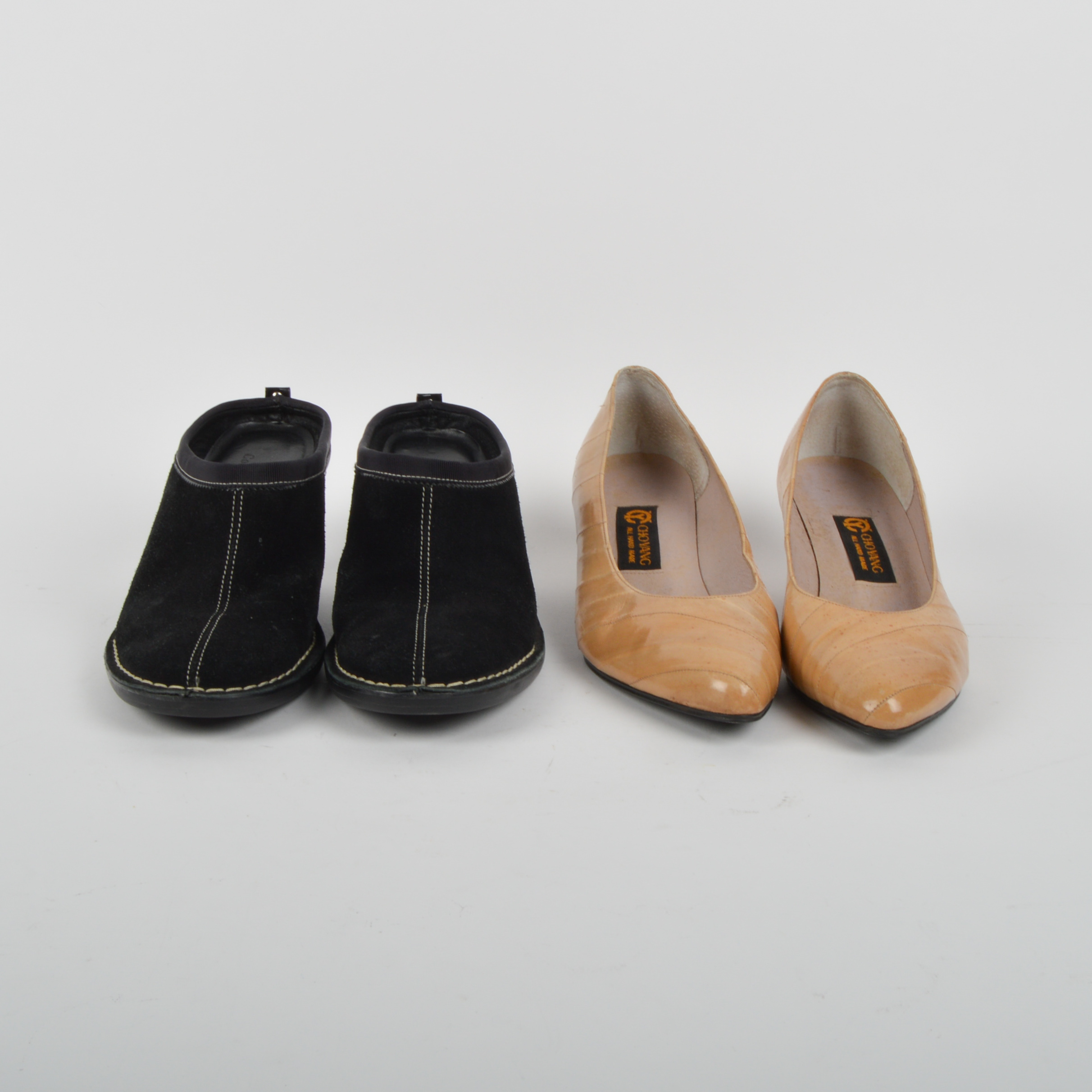 Cole Haan Suede Mules and Cho Yang Eelskin Pumps