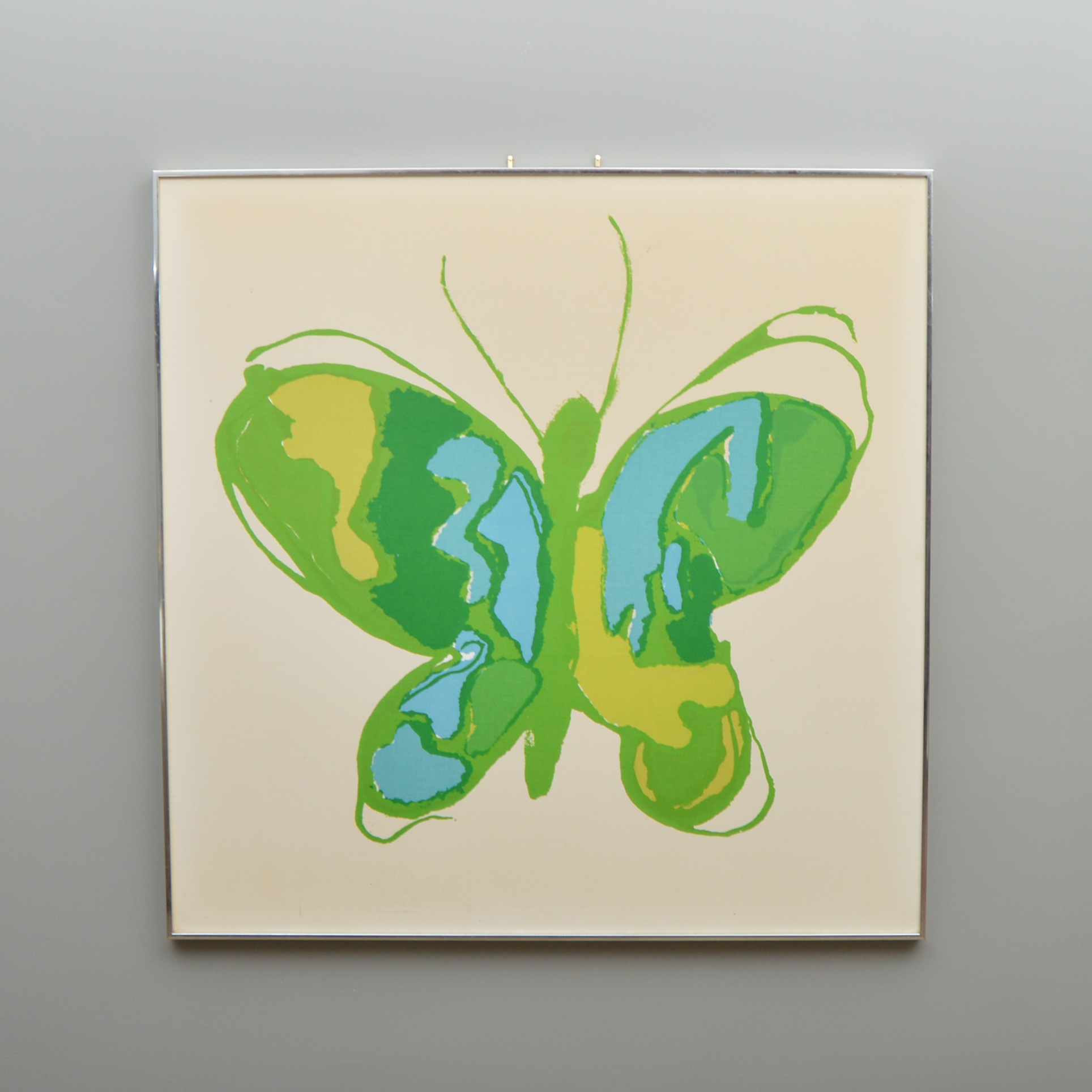 Large Mid Century Modern Pop Art Butterfly Serigraph For Tom Tru