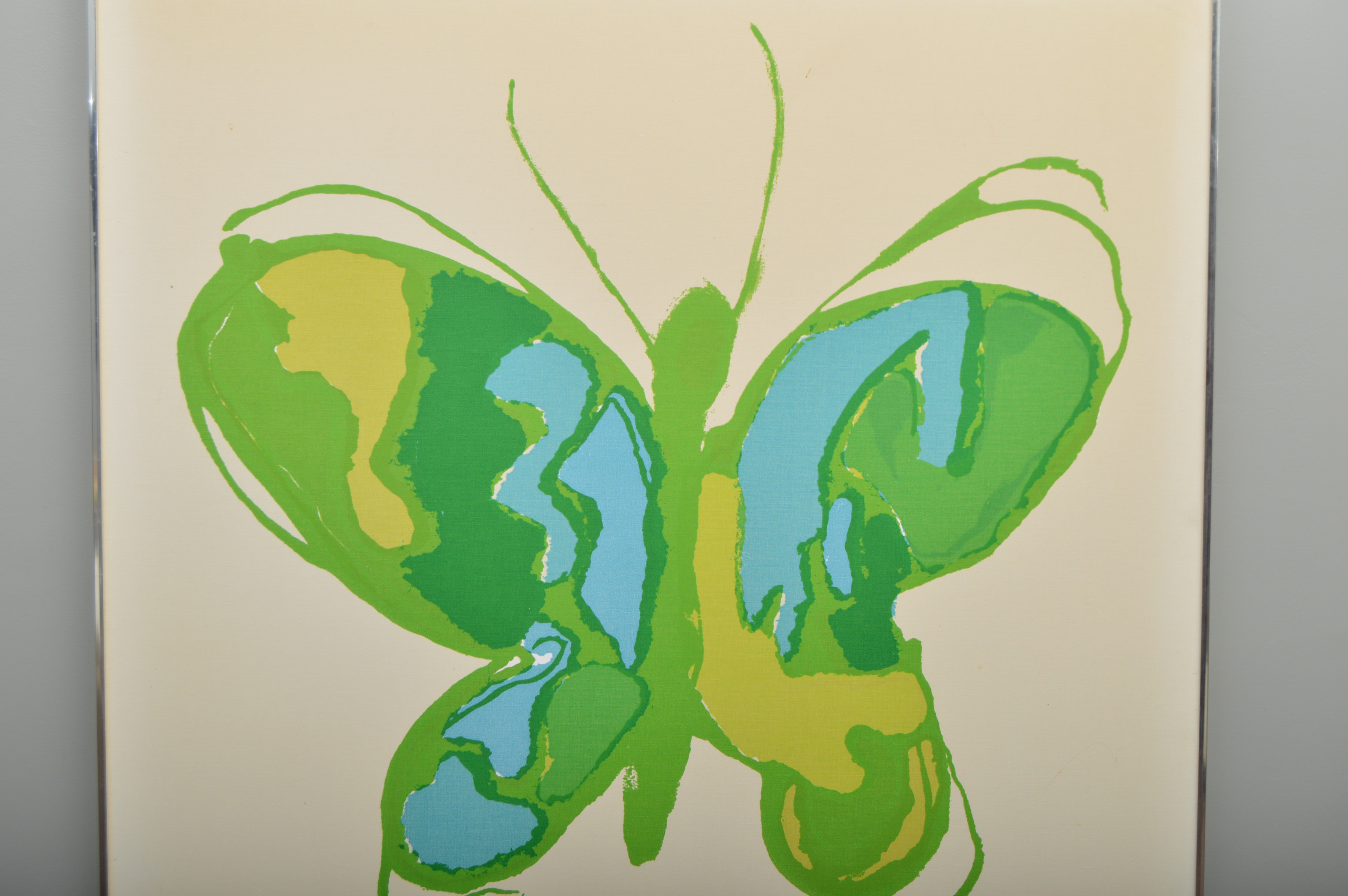 Large Mid Century Modern Pop Art Butterfly Serigraph For Tom Tru