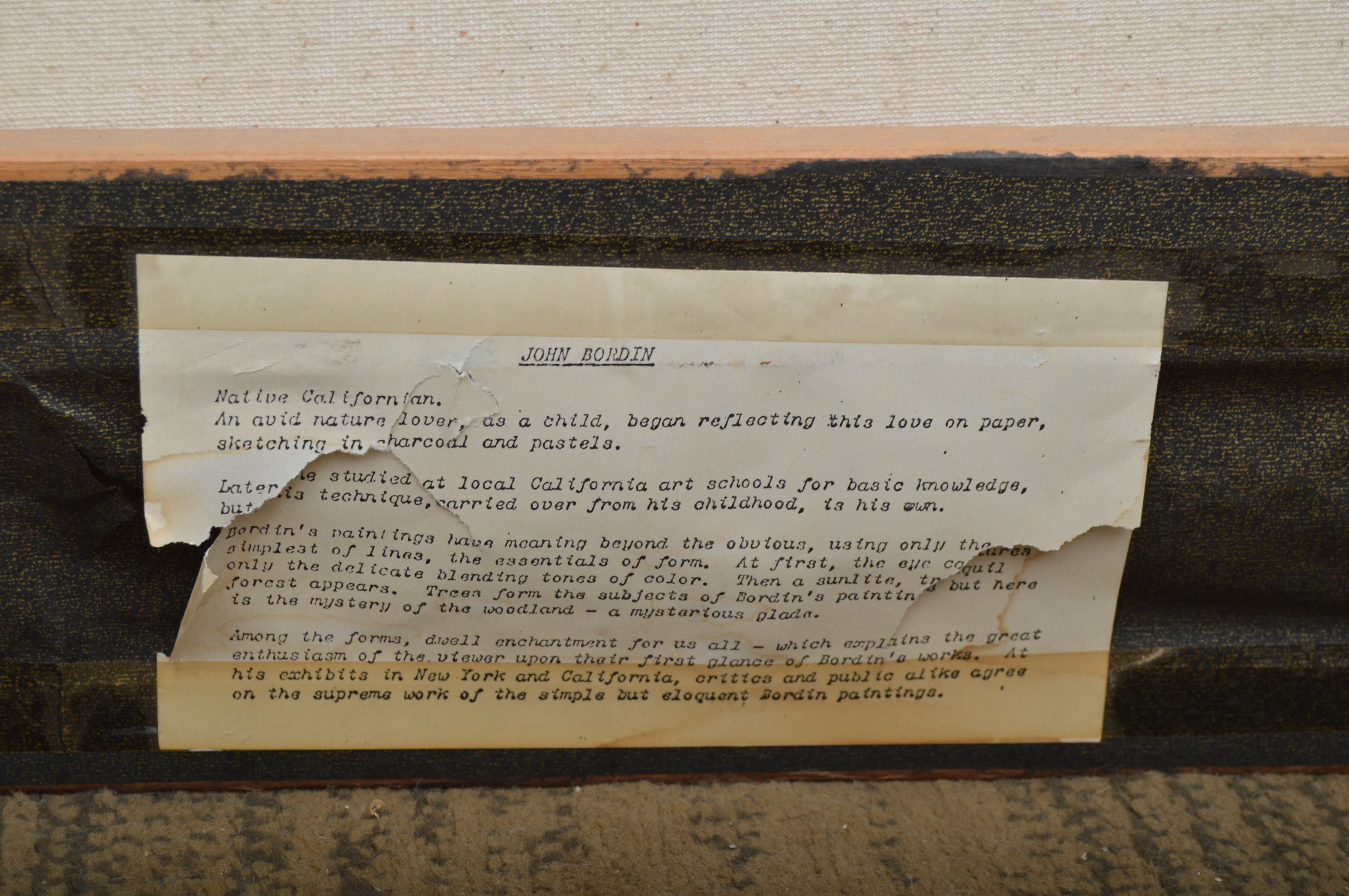 Large Mid Century Modern John Bordin Oil Painting on Canvas