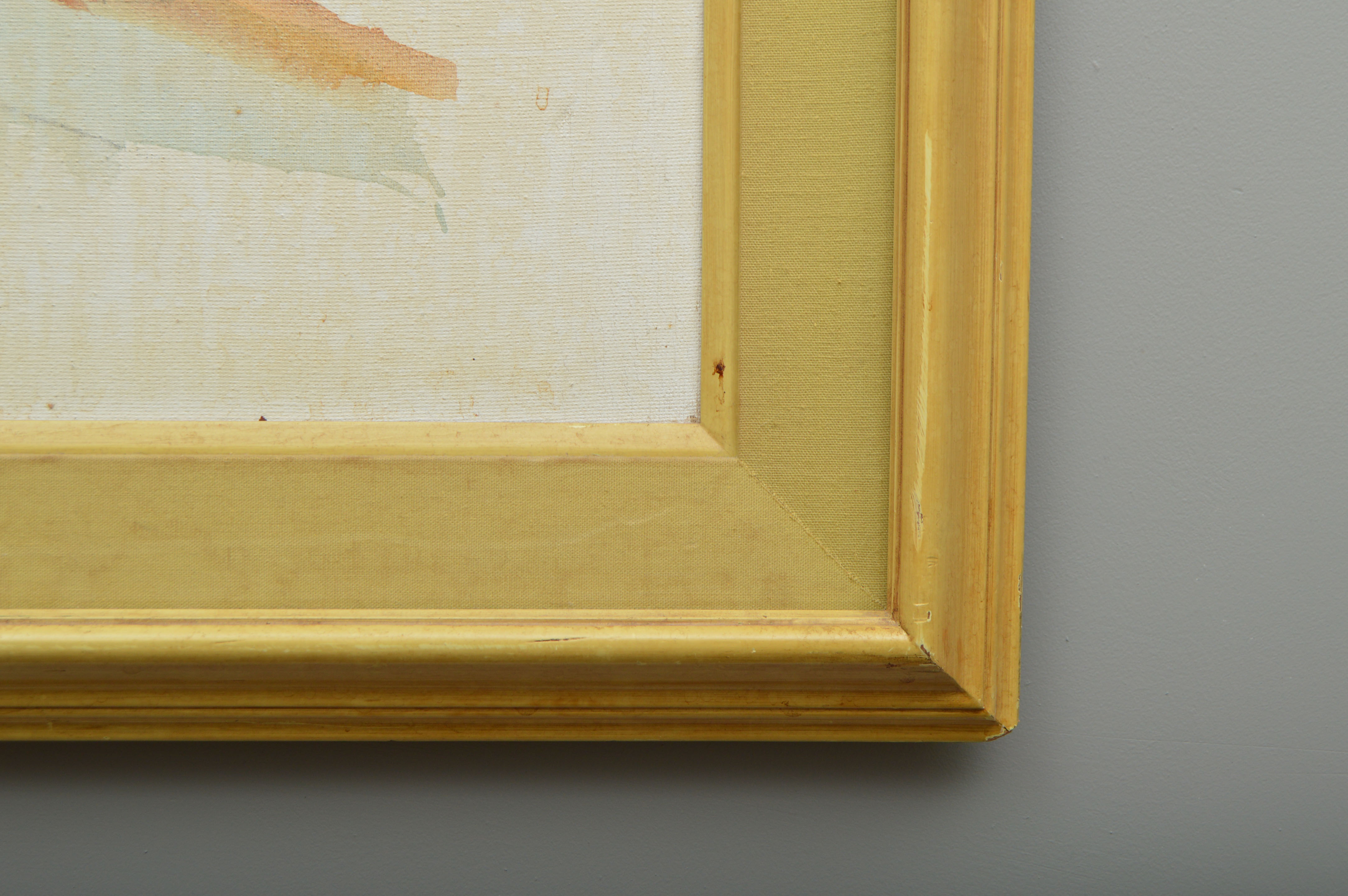 Large Mid Century Modern John Bordin Oil Painting on Canvas