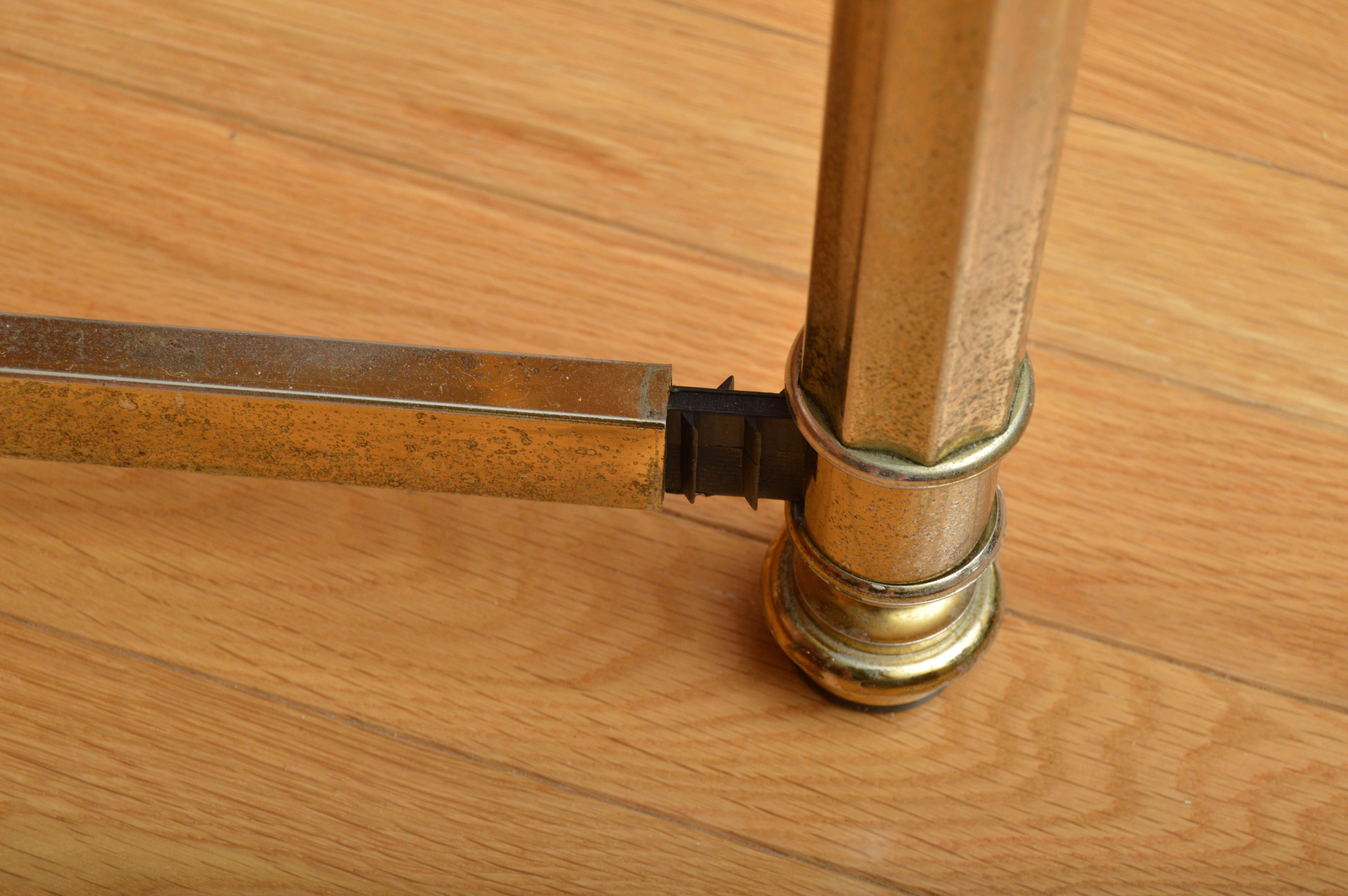 Glass Coffee Table with Brass Base