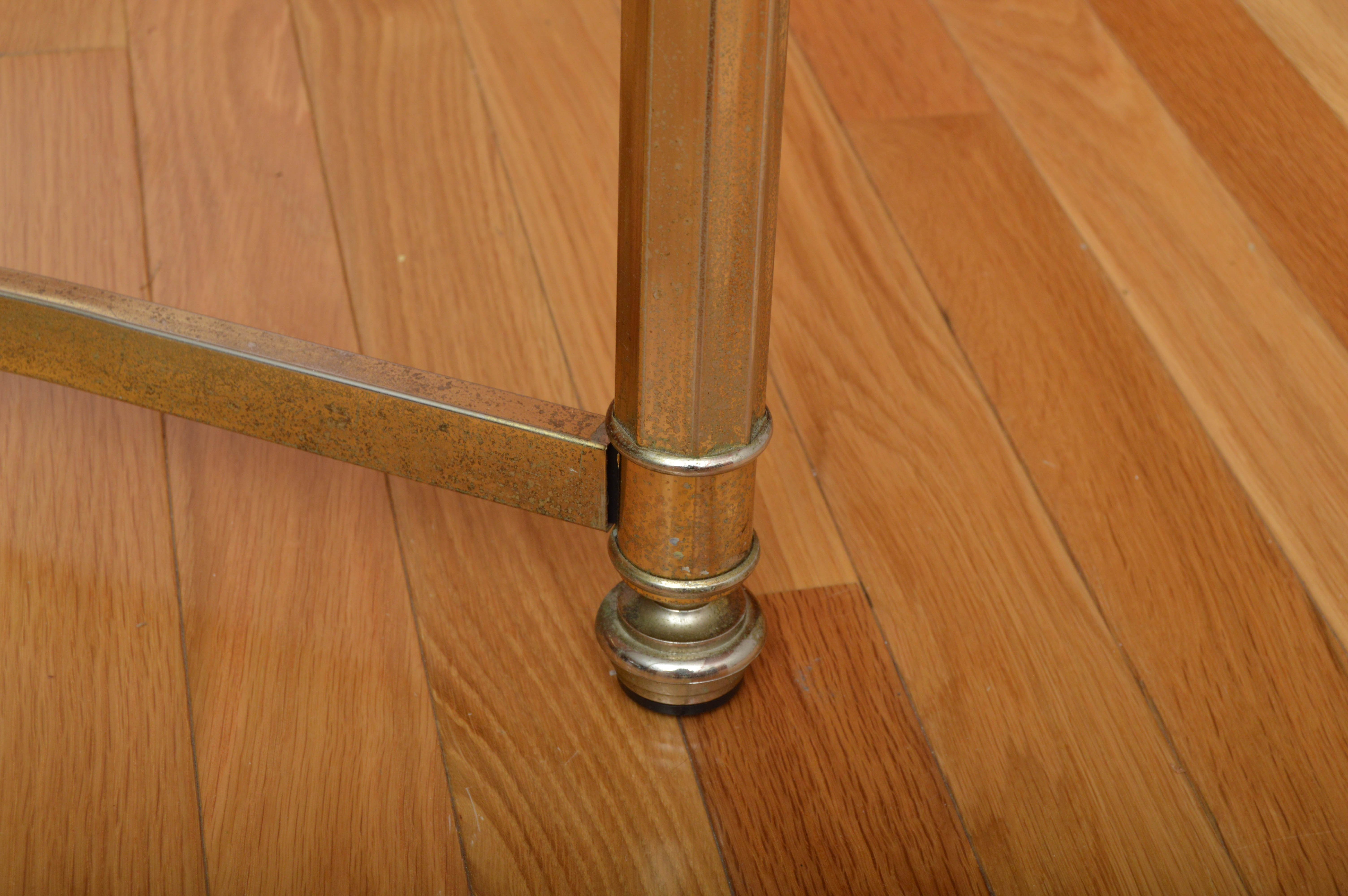 Glass Coffee Table with Brass Base