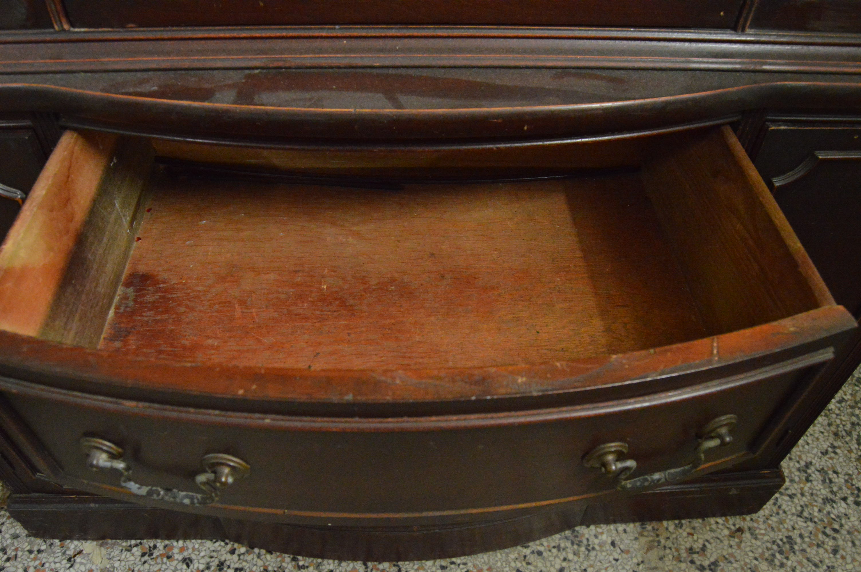 Mahogany Bow Front Hutch