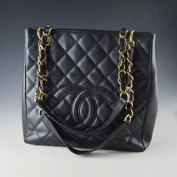 Chanel Black Quilted Caviar Leather Handbag