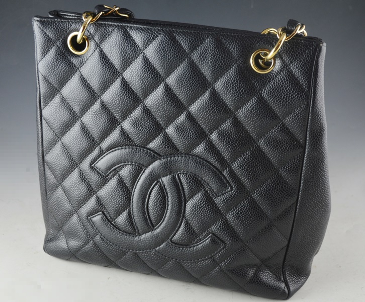 Chanel Black Quilted Caviar Leather Handbag