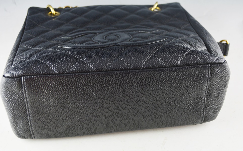 Chanel Black Quilted Caviar Leather Handbag