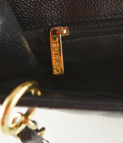 Chanel Black Quilted Caviar Leather Handbag