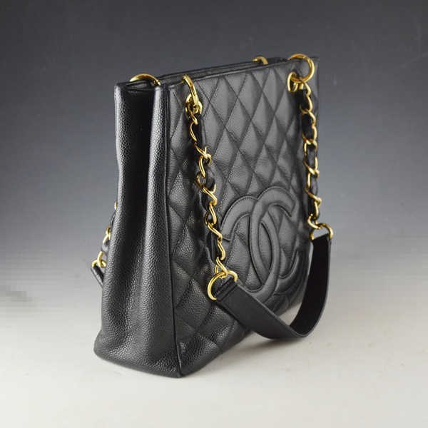 Chanel Black Quilted Caviar Leather Handbag