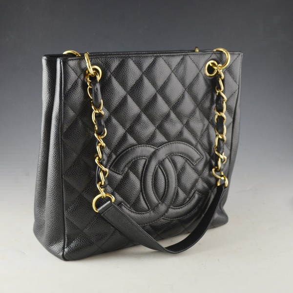 Chanel Black Quilted Caviar Leather Handbag