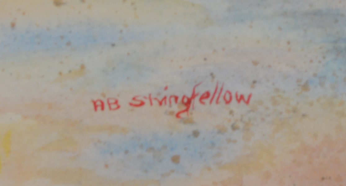 A.B. Stringfellow Children Playing on Beach Watercolor