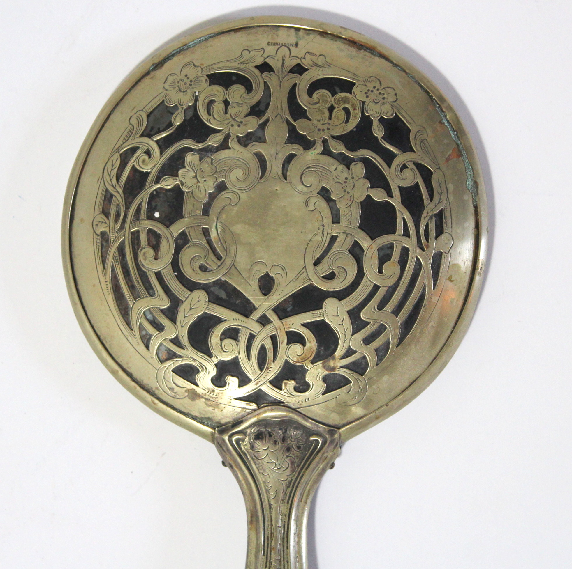 Vintage German Silver Art Nouveau Hand Mirror