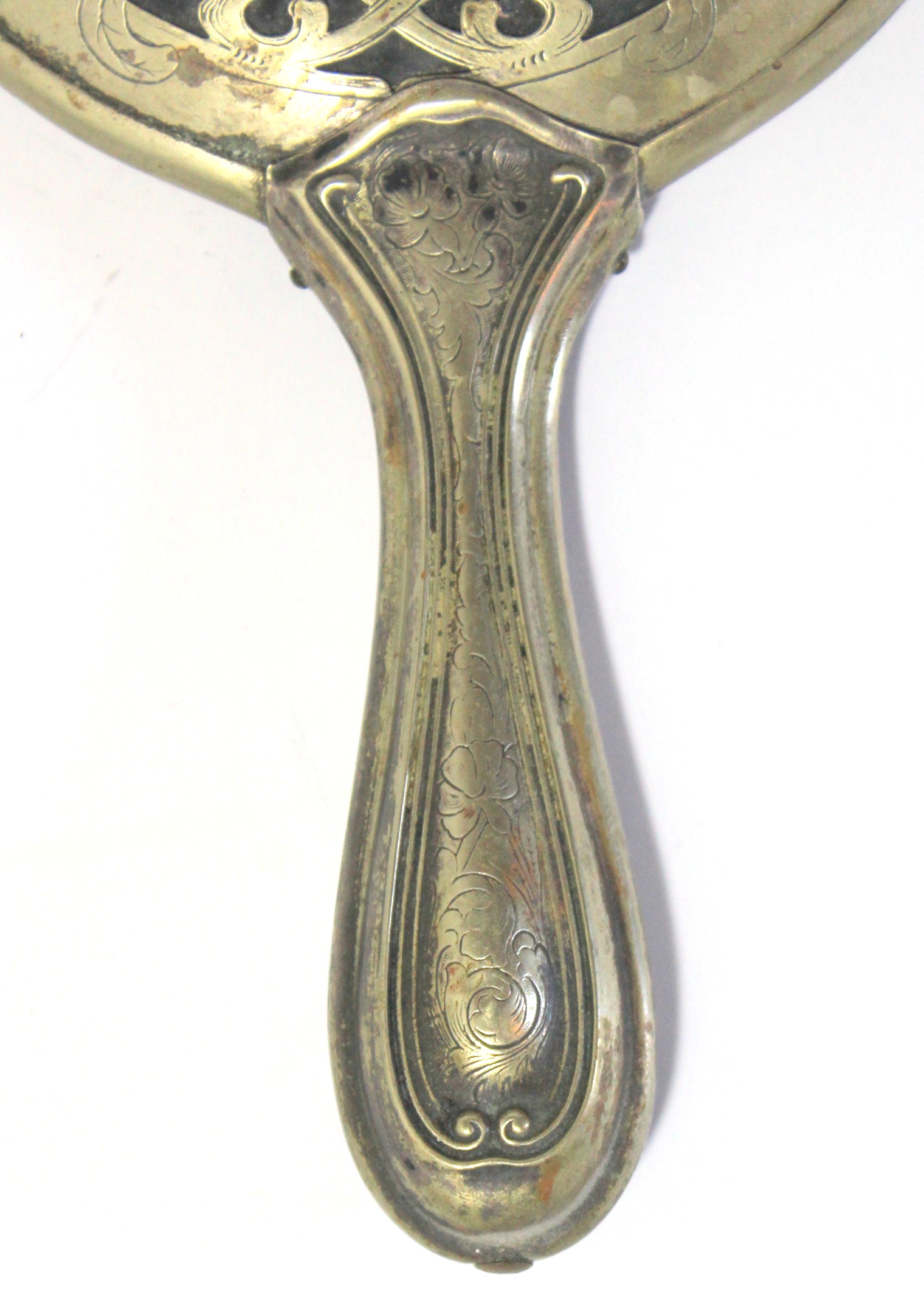 Vintage German Silver Art Nouveau Hand Mirror