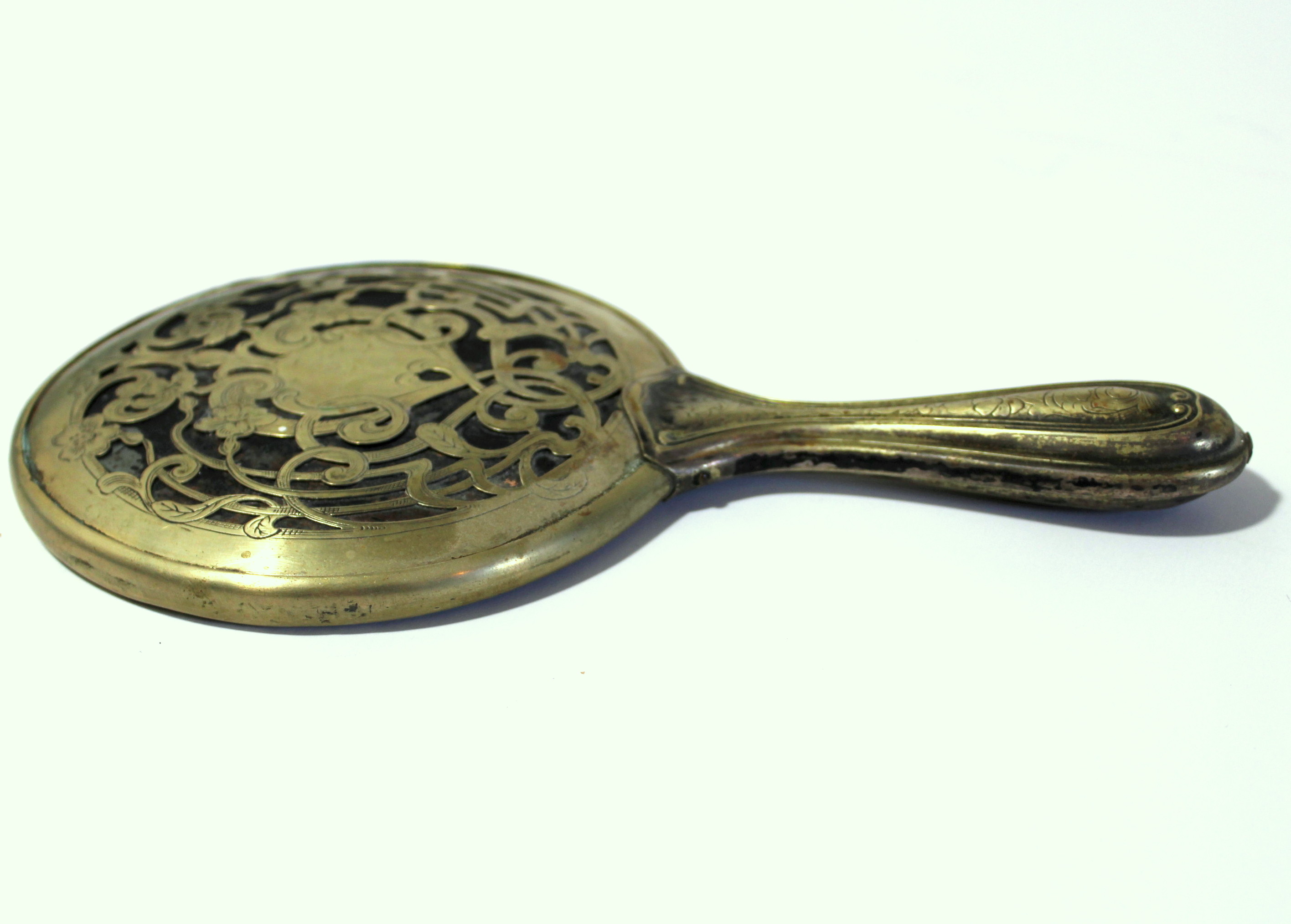 Vintage German Silver Art Nouveau Hand Mirror