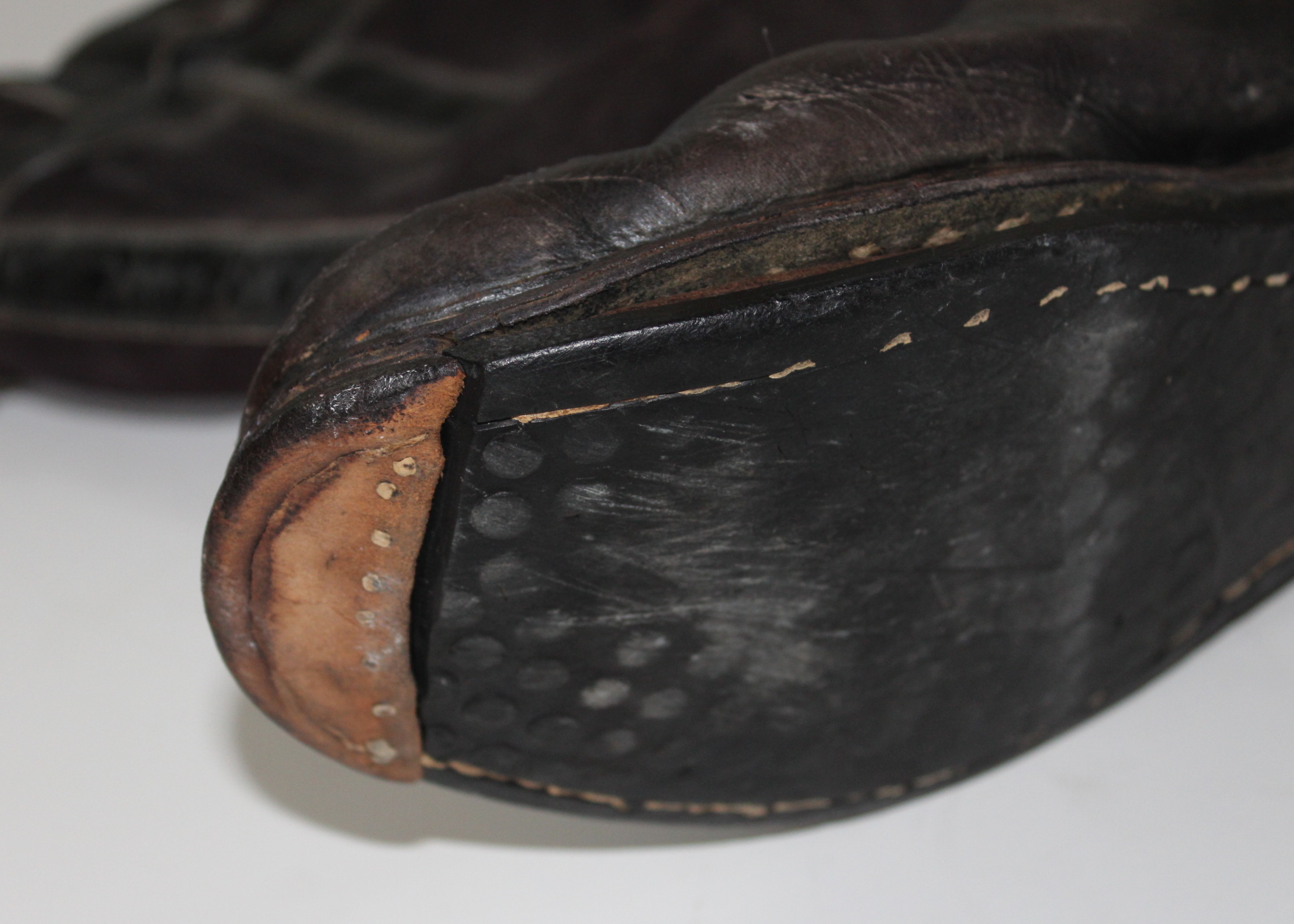 World War I Helmet and WW II Boots