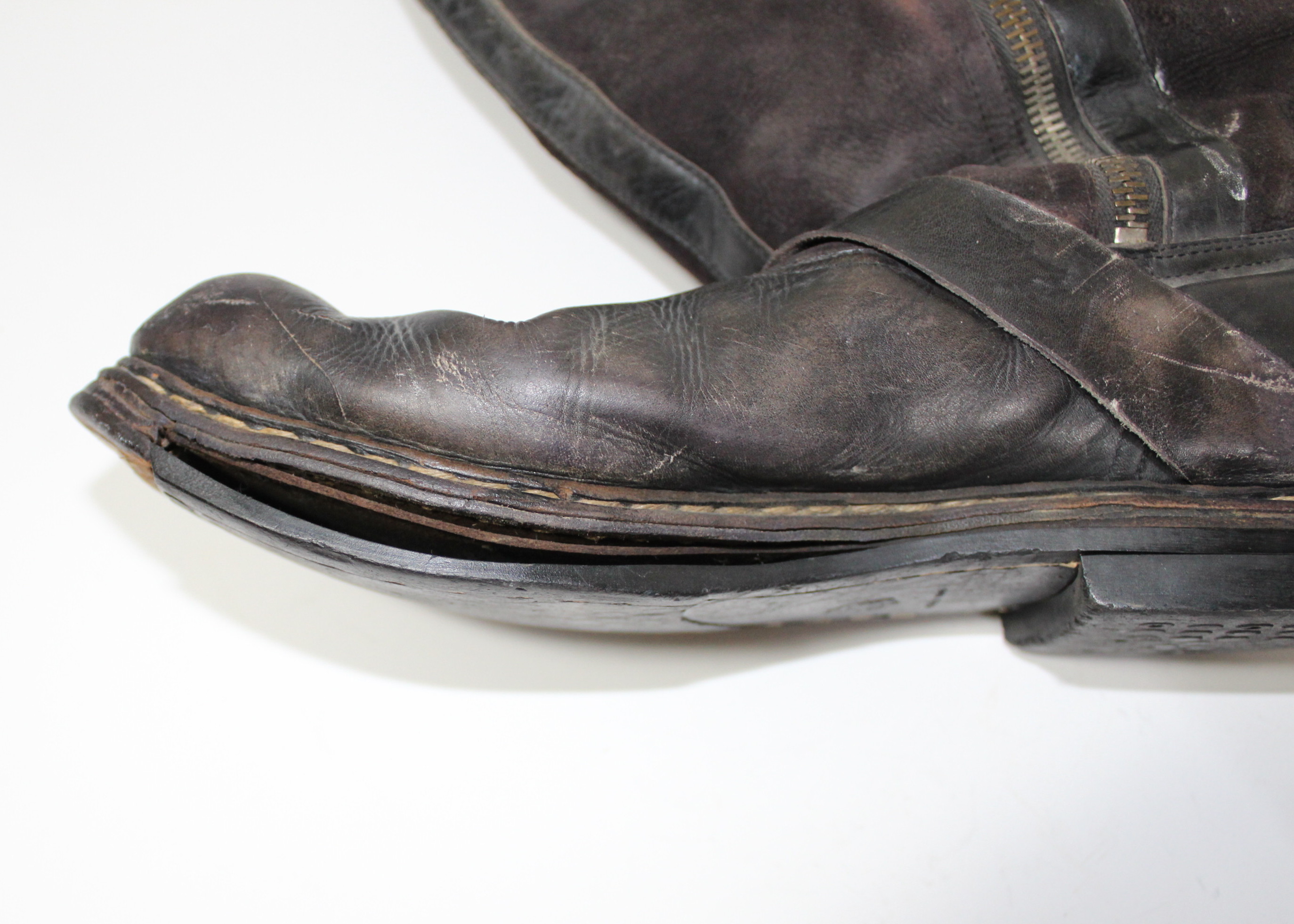 World War I Helmet and WW II Boots