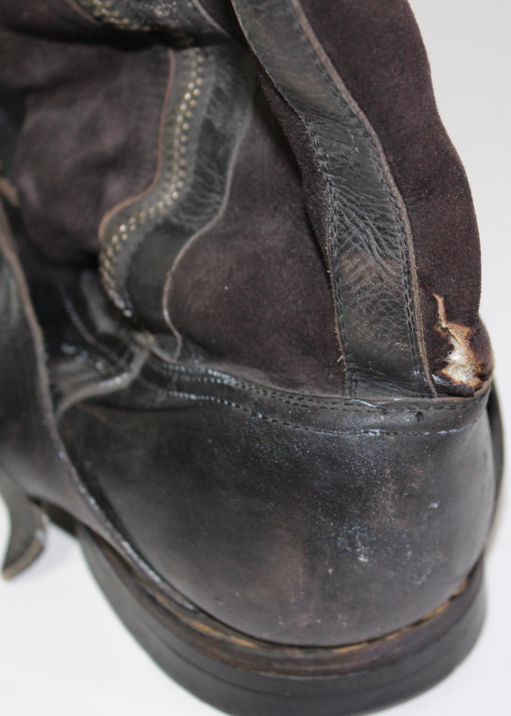 World War I Helmet and WW II Boots