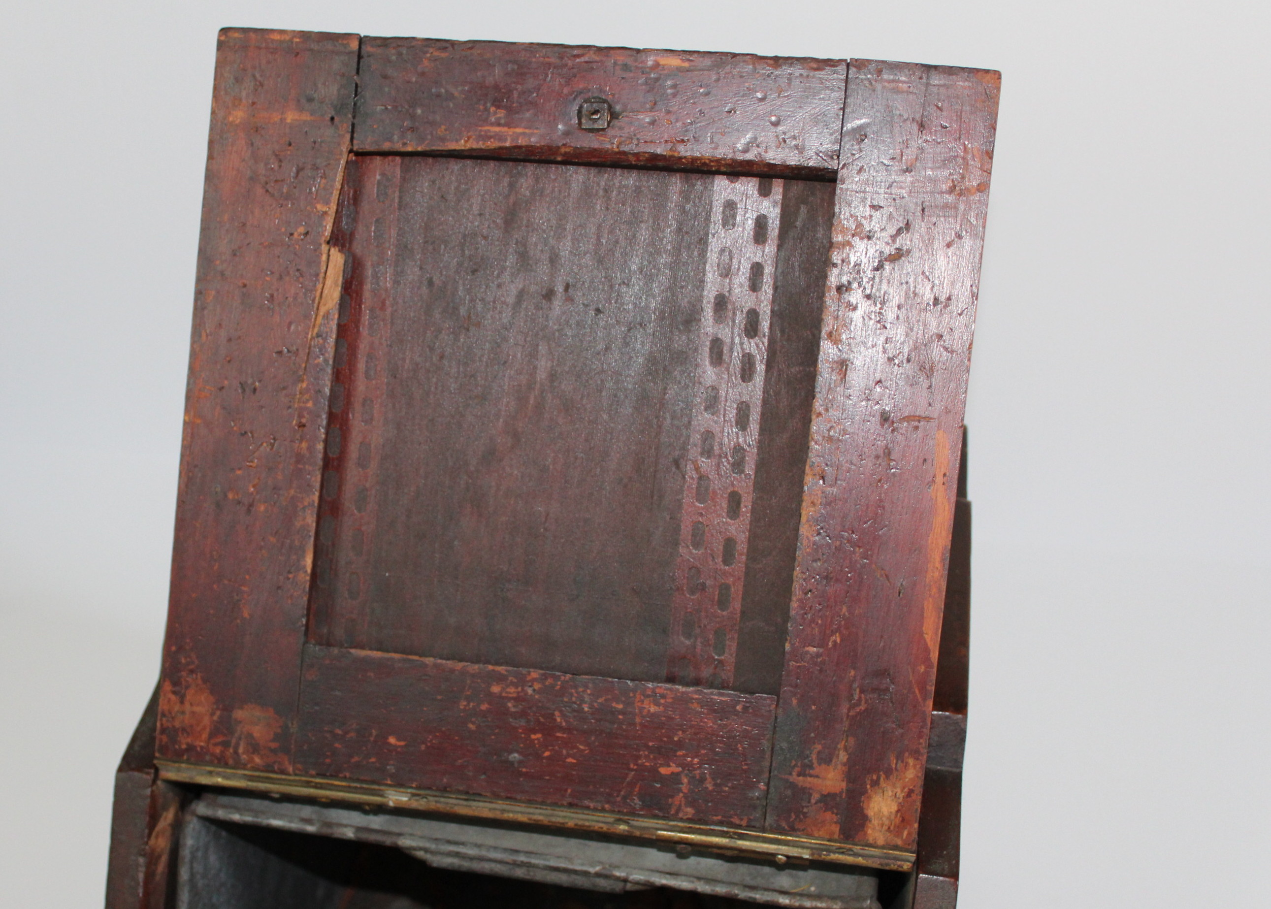 Antique Wood Coal Box With Fireplace Accessories