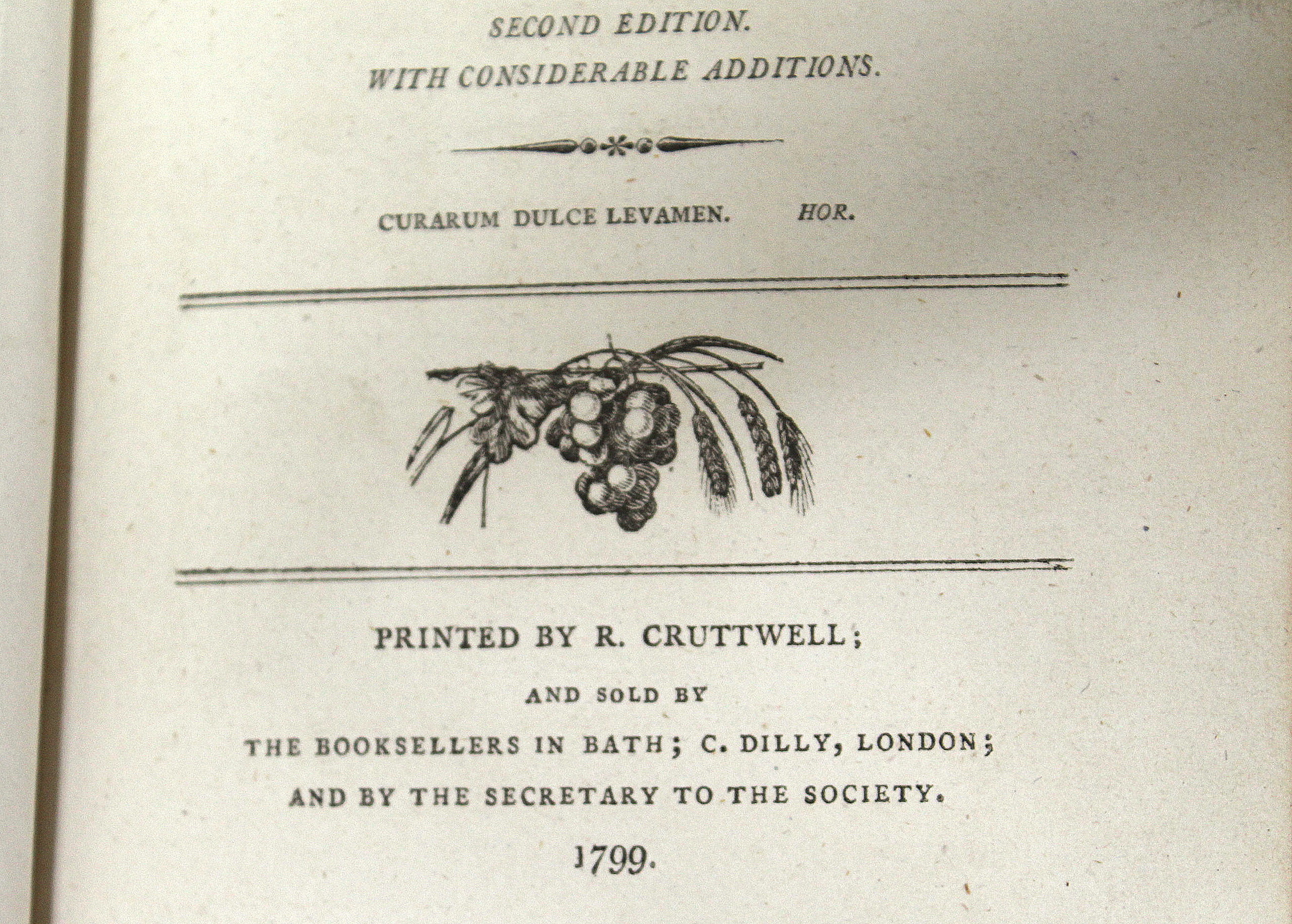 Antique 1799 Volume of Songs For the Bath Harmonic Society