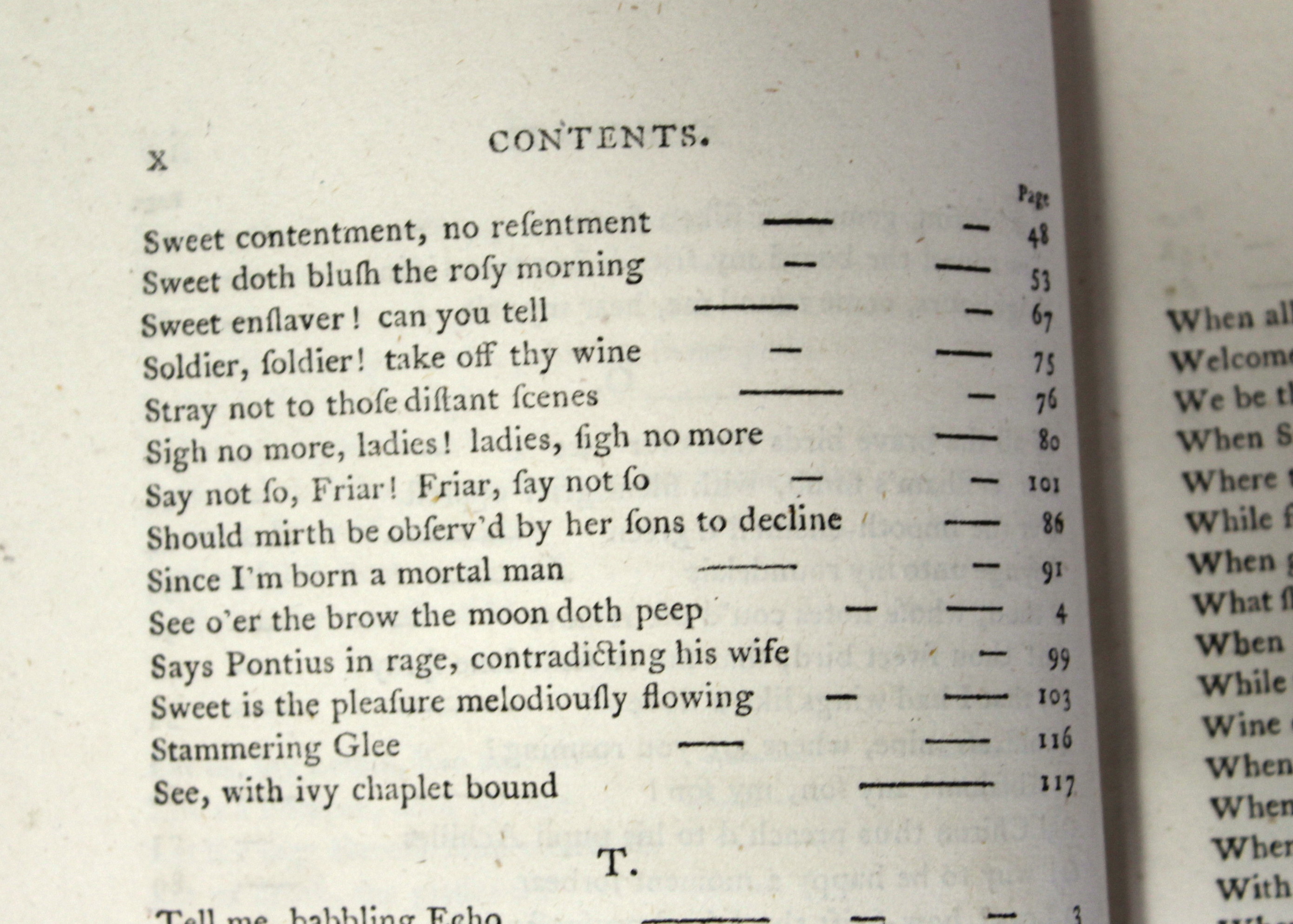 Antique 1799 Volume of Songs For the Bath Harmonic Society