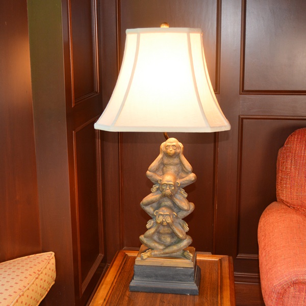 LampCrafters Lexington "Hear, See, Speak No Evil" Monkey Table Lamp