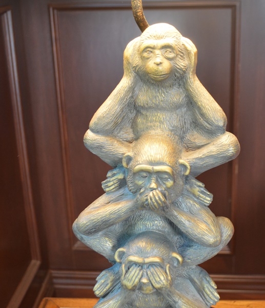 LampCrafters Lexington "Hear, See, Speak No Evil" Monkey Table Lamp