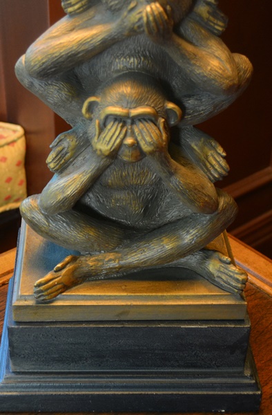 LampCrafters Lexington "Hear, See, Speak No Evil" Monkey Table Lamp
