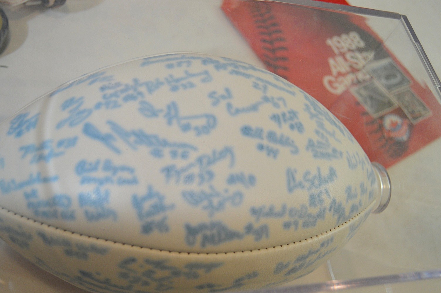 Baseball Memorabilia with Signed Johnny Bench Poster