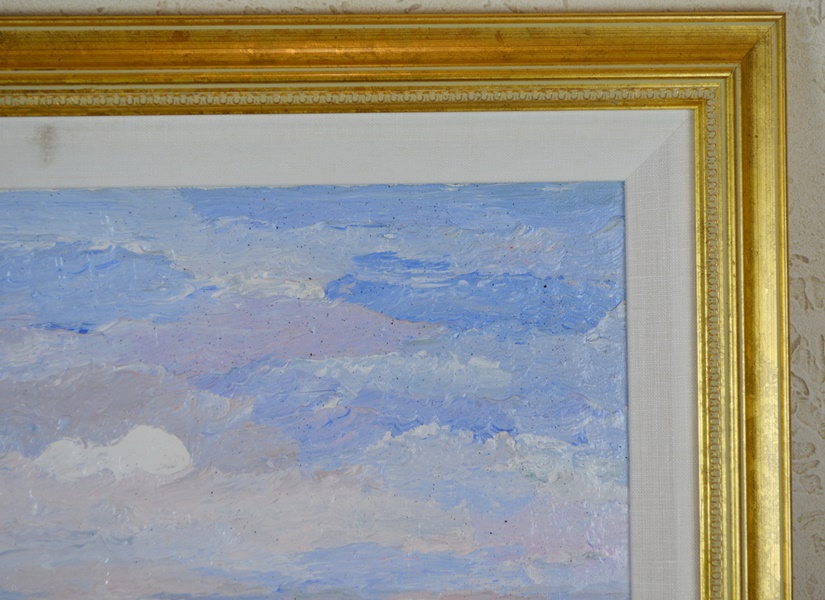 TAT Impressionist Style Original Oil Painting of Beach Scene