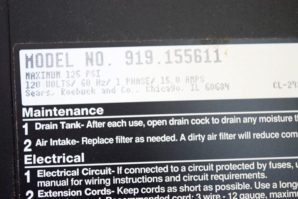 New and Unused Sears Craftsman Air Compressor Outfit