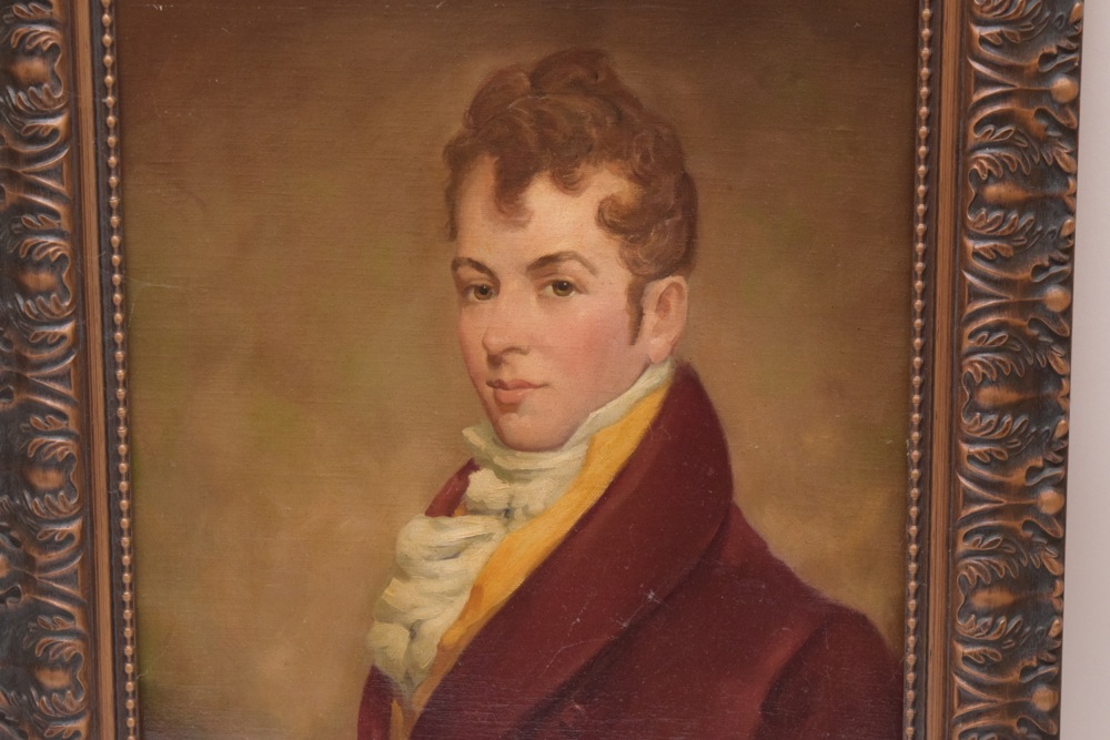 Adrian Lamb "Portrait of a Gentleman after Gilbert Stuart" and "Mrs. Ticknell after George Romney" Oil on Canvas