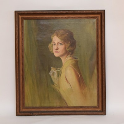 Sudduth Goff "Clara Taylor Spencer Houlihan" Oil on Canvas, c. 1950 Sudduth Goff "Clara Taylor Spencer Houlihan" Oil on Canvas, c. 1950