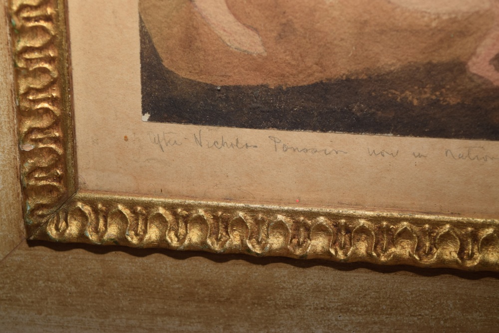 Alfred Elmore R.A. "Cephalus and Aurora, after Nicolas Poussin" Watercolor on Paper, Signed and Dated 1840