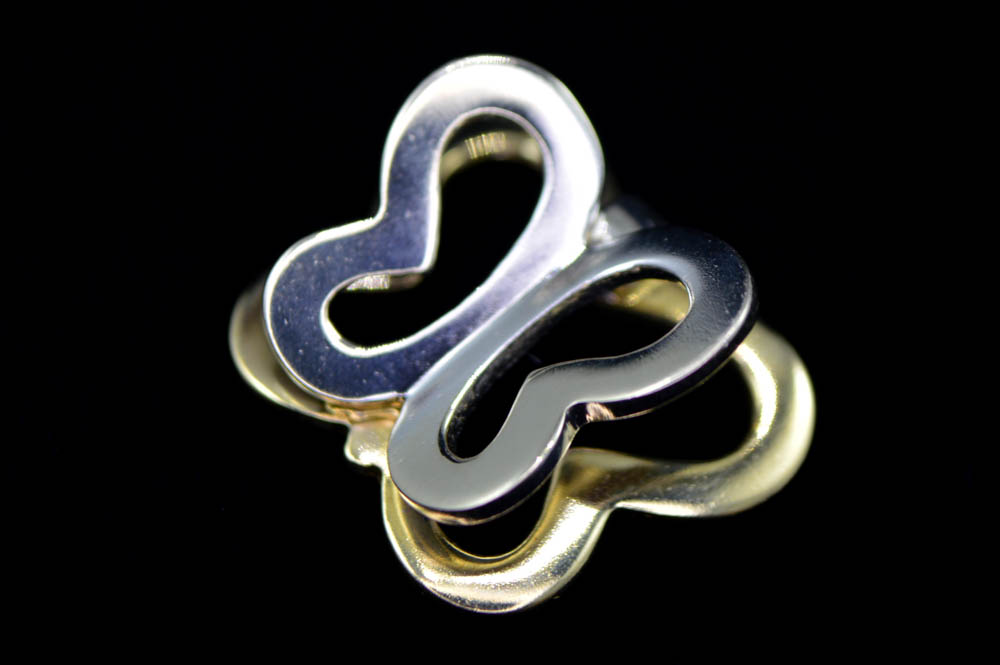 14K Two-Tone Gold Butterfly Pendant