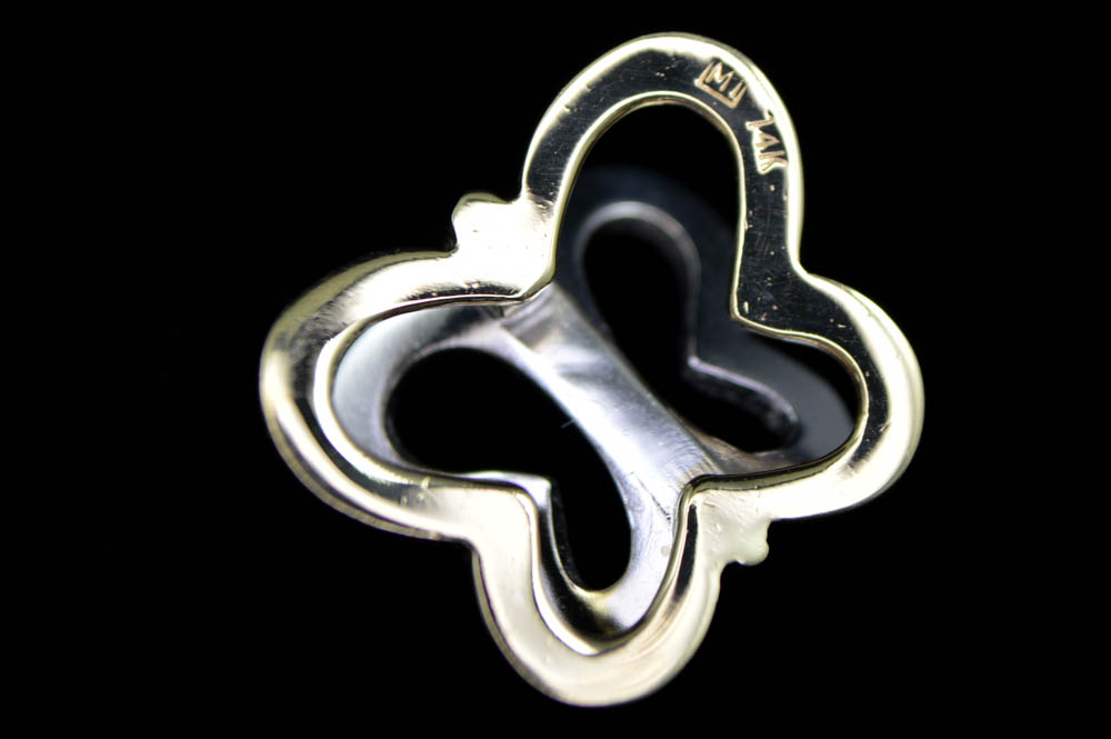 14K Two-Tone Gold Butterfly Pendant