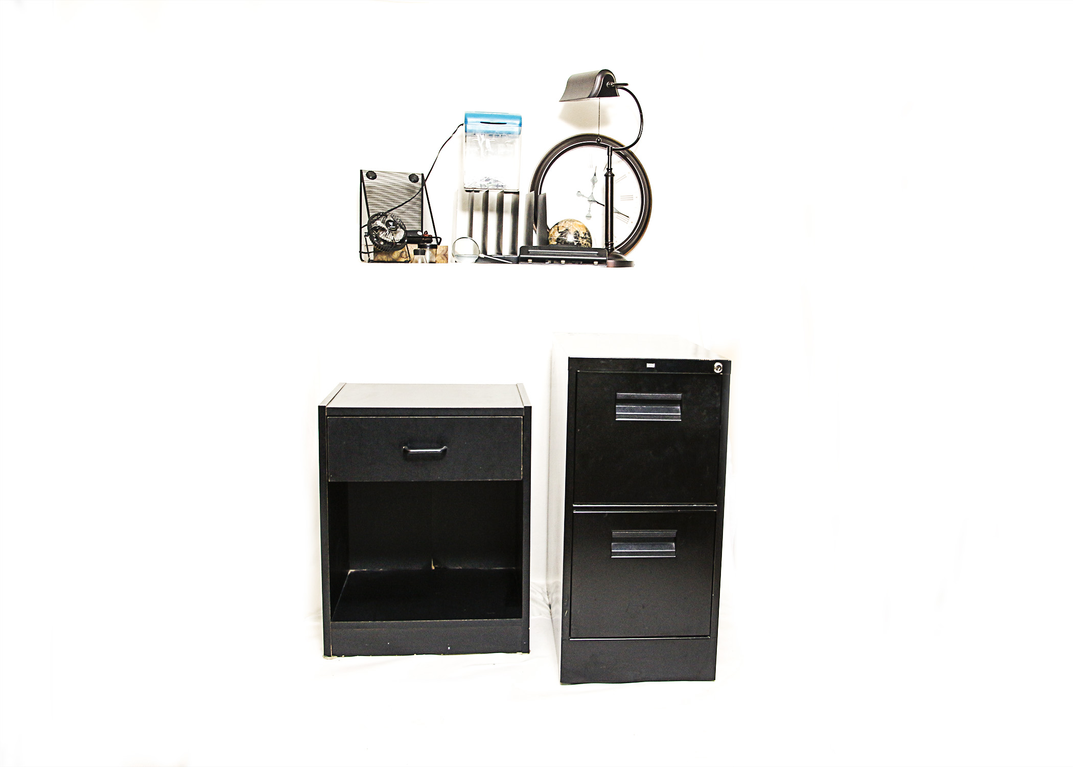 Filing Cabinet, Side Table and Other Office Accessories